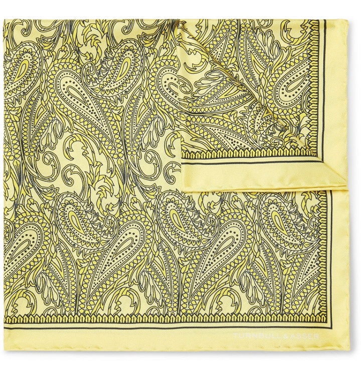 Photo: Turnbull & Asser - Printed Silk-Twill Pocket Square - Yellow