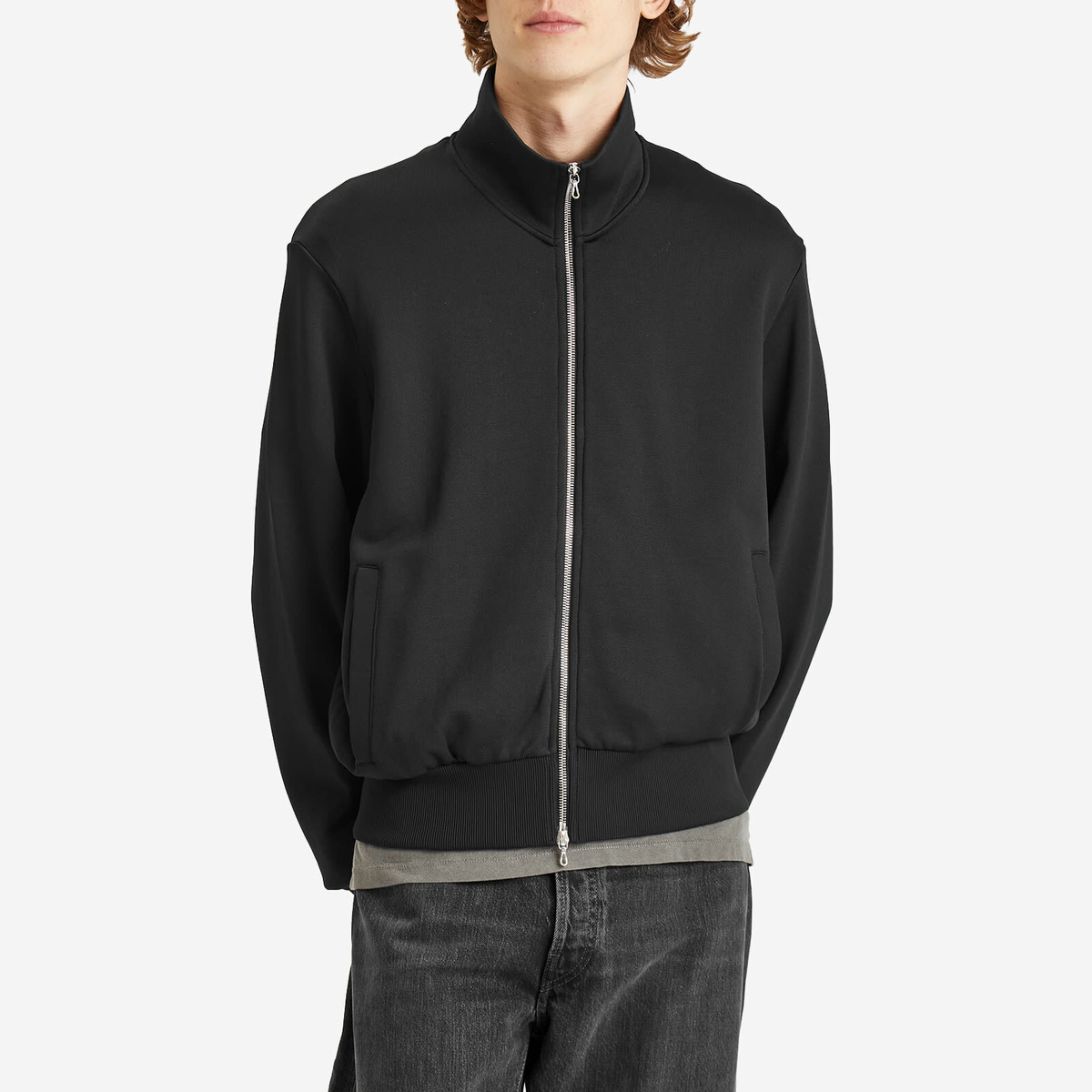 Our Legacy Men's Mob Jacket in Prime Black True Track Jersey Our Legacy Men's Mob Jacket in Prime Black True Track Jersey