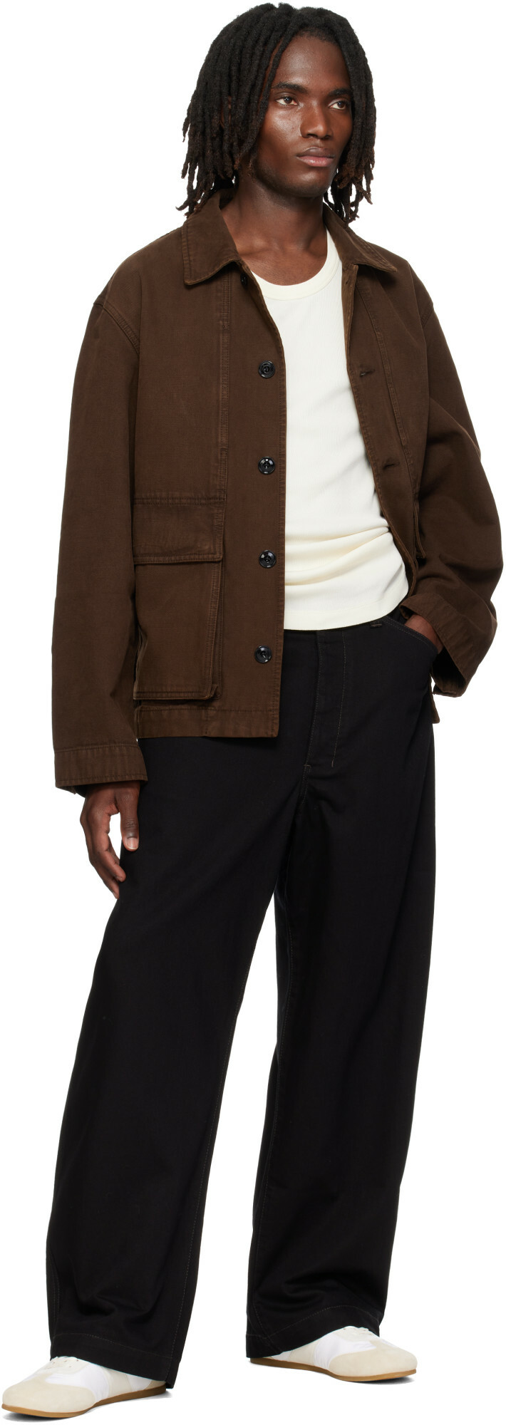 LEMAIRE Black Oversized Workwear Jeans