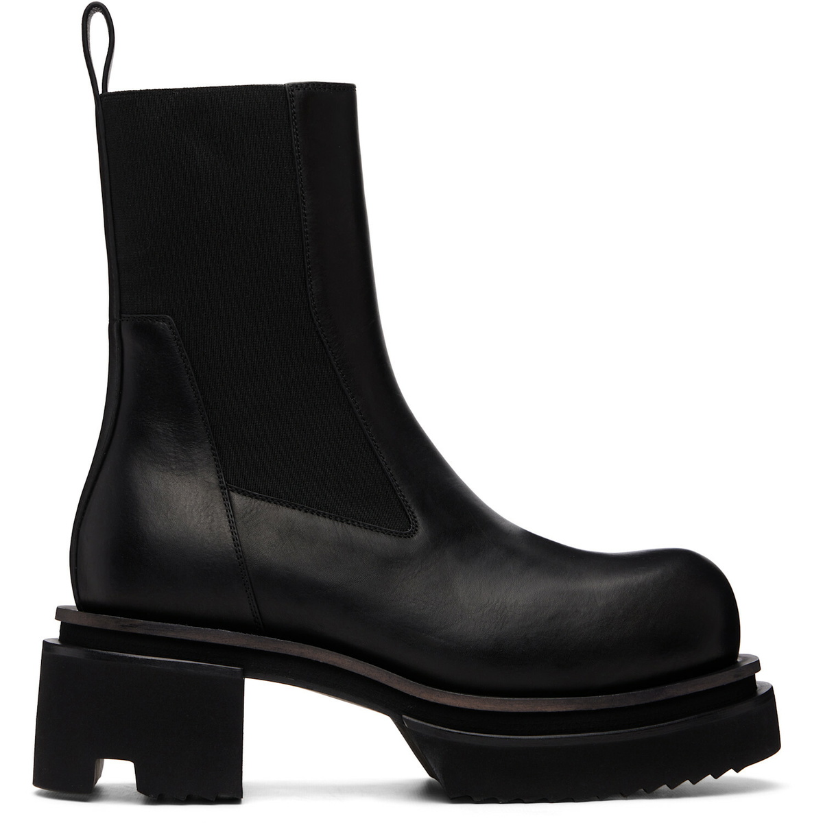 Rick Owens Black Tower Beatle Bogun Chelsea Boots