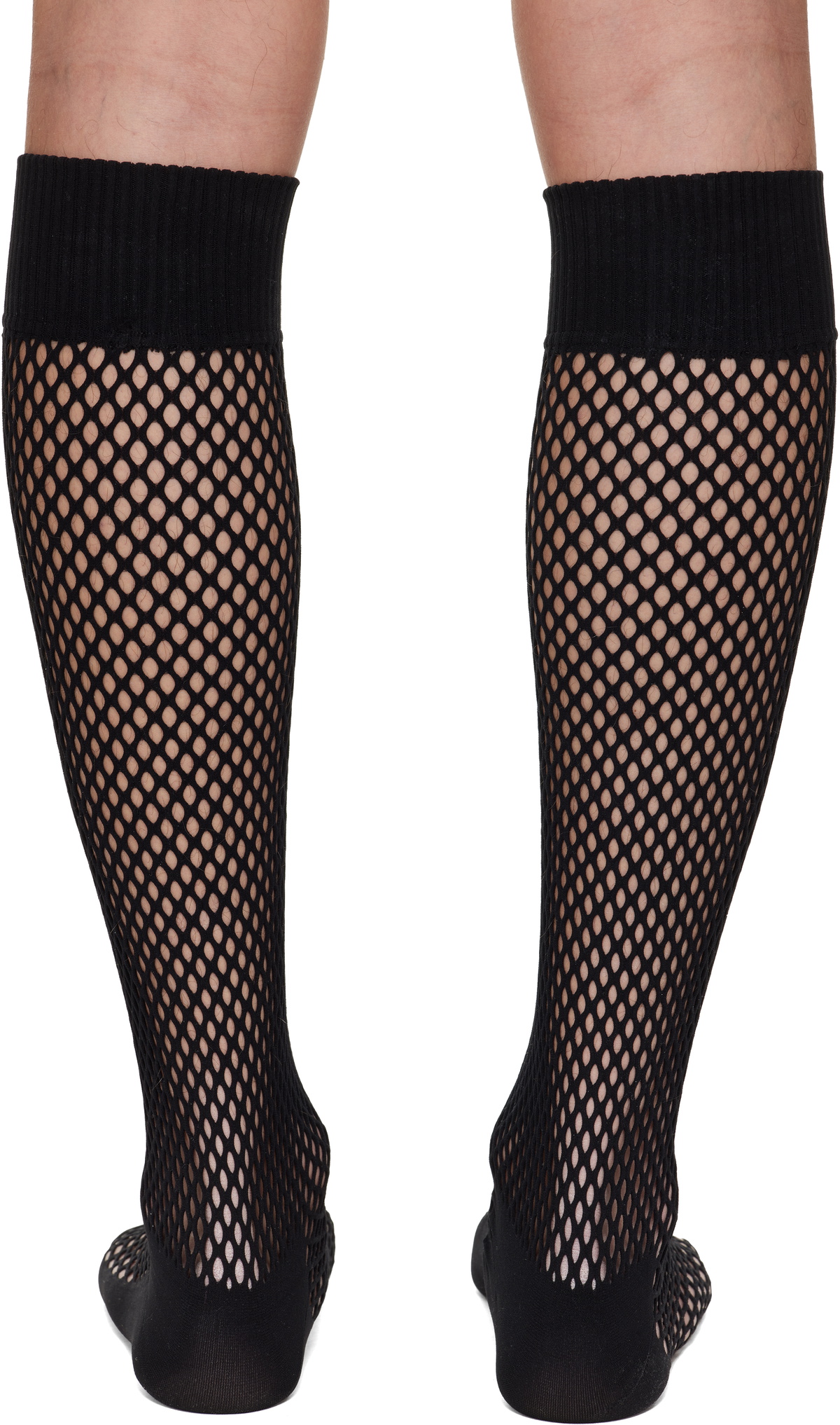 Comme des Garçons Homme Plus Black Nylon Mesh Long Socks