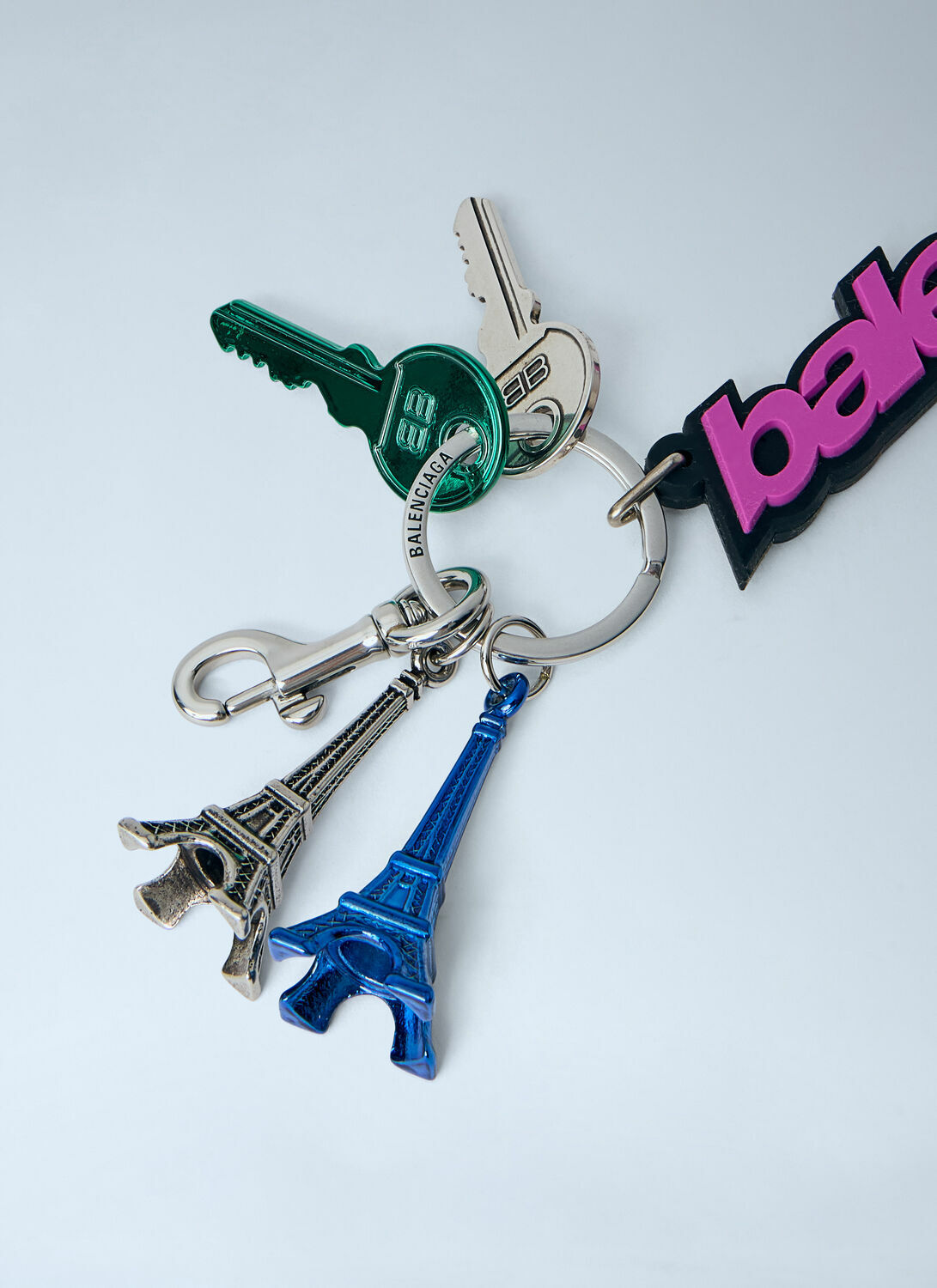 Balenciaga Biker Logo Keychain