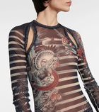 Jean Paul Gaultier Tattoo Collection printed tulle sleeves