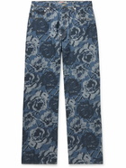 KENZO - Suisen Wide-Leg Printed Jeans - Blue