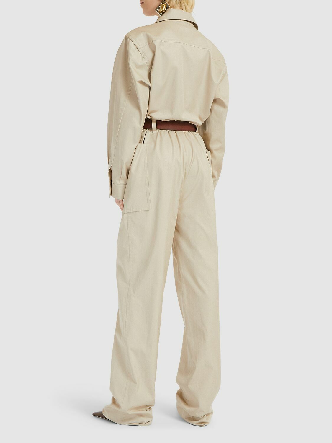SAINT LAURENT Cotton Twill Jumpsuit