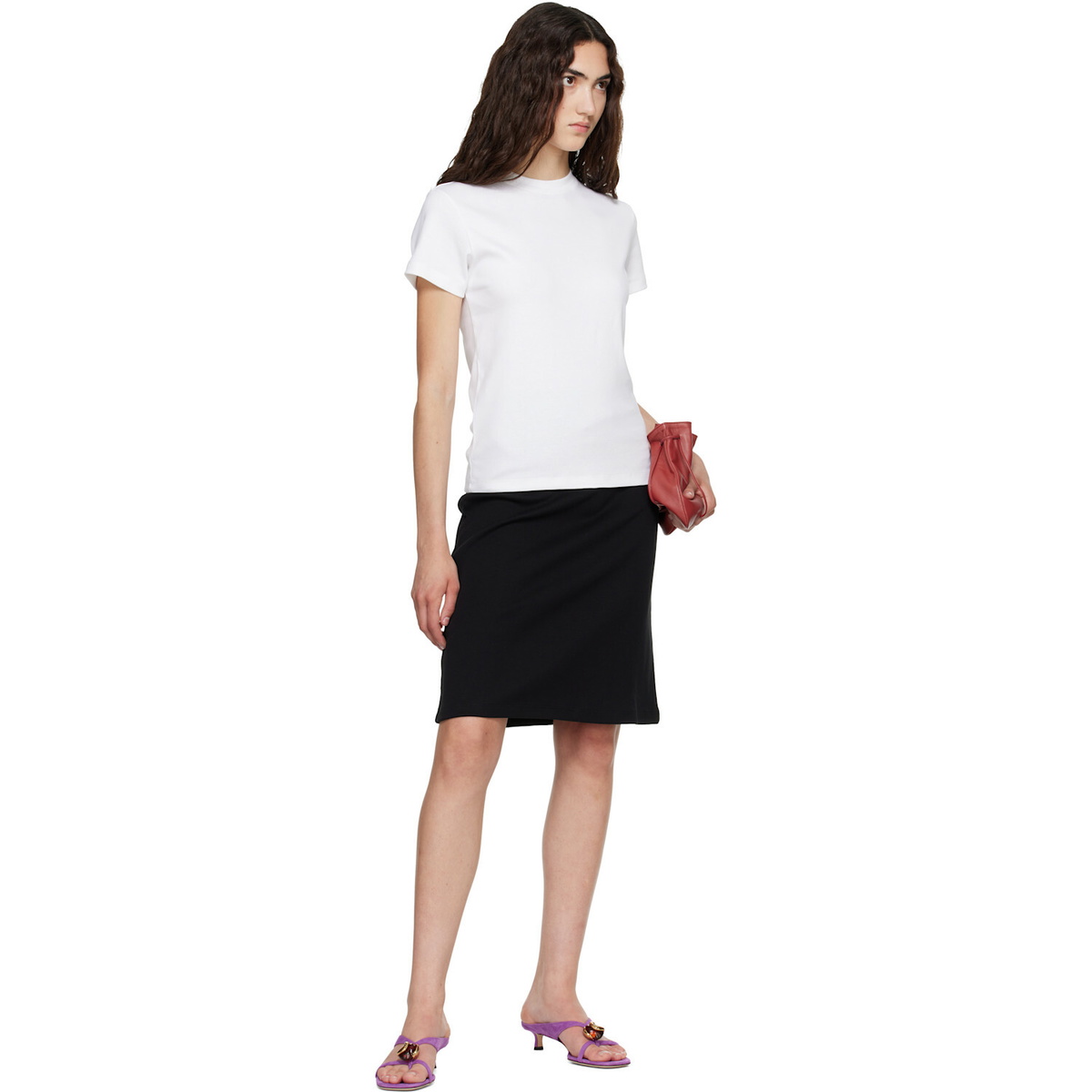 FLORE FLORE Black Marie Midi Skirt