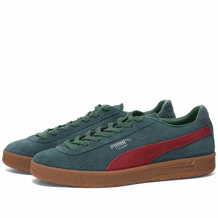 Photo: Puma Men's Tramp OG Sneakers in Green Gables/Intense Red