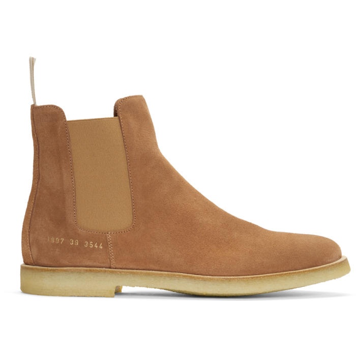 Photo: Common Projects Orange Suede Chelsea Boots 