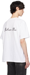 Balmain White Embroidered T-Shirt