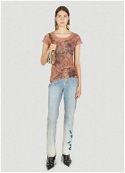 Metallic Floral Jeans in Blue