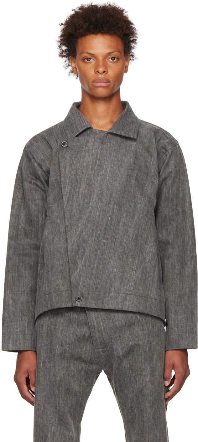 Jan-Jan Van Essche Gray Sumi Perfecto Denim Jacket Jan-Jan Van Essche