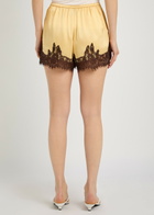 Reformation Fern Lace-trim Satin Shorts Cream