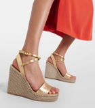 Valentino Garavani Rockstud metallic leather wedge sandals