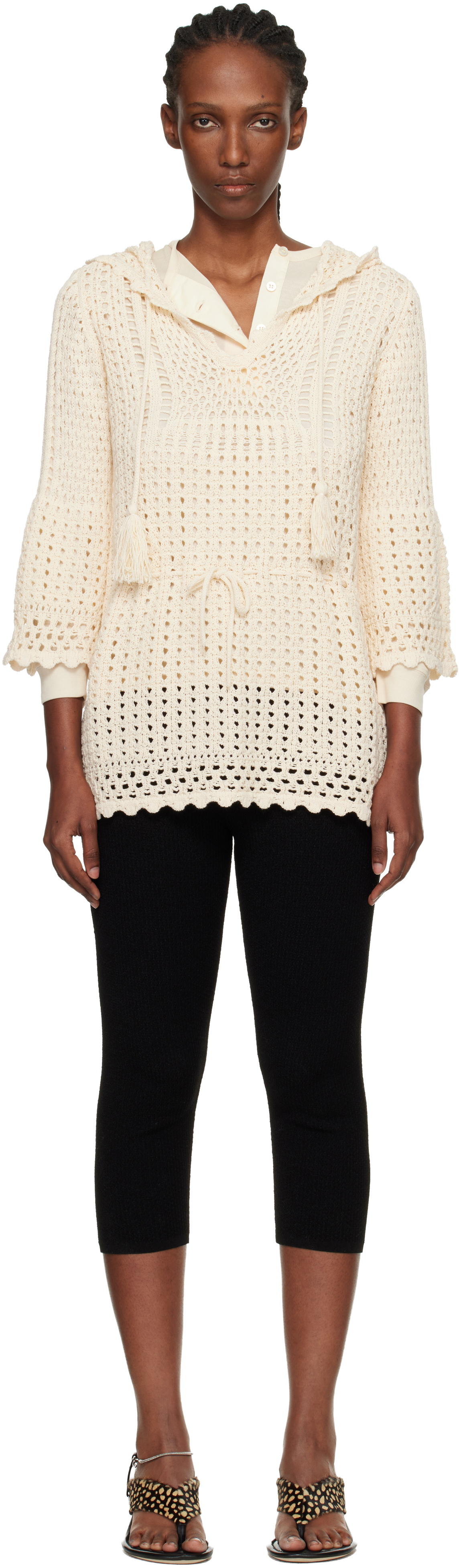 Isabel Marant Etoile Off-White Zaelle Summer Crochet Knit Minidress