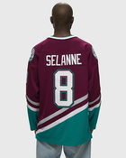 Mitchell & Ness Nhl Blue Line Jersey Anaheim Ducks 1996 97 Teemu Selanne #8 Green/Purple - Mens - Jerseys