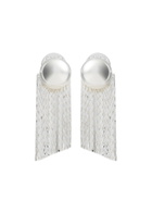 Pearl Octopuss.y Medusa Fringed Stud Earrings - Silver - One Size