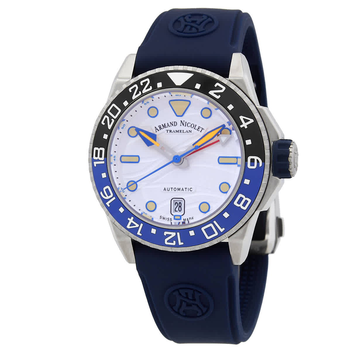 Armand Nicolet JSH GMT Automatic Silver Dial Mens Watch A487RGU-AU