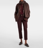 Brunello Cucinelli Belted leather jacket