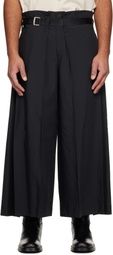 132 5. ISSEY MIYAKE Black Flat Square Trousers