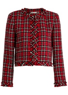 Alice + Olivia Kidman Tweed Jacket Red