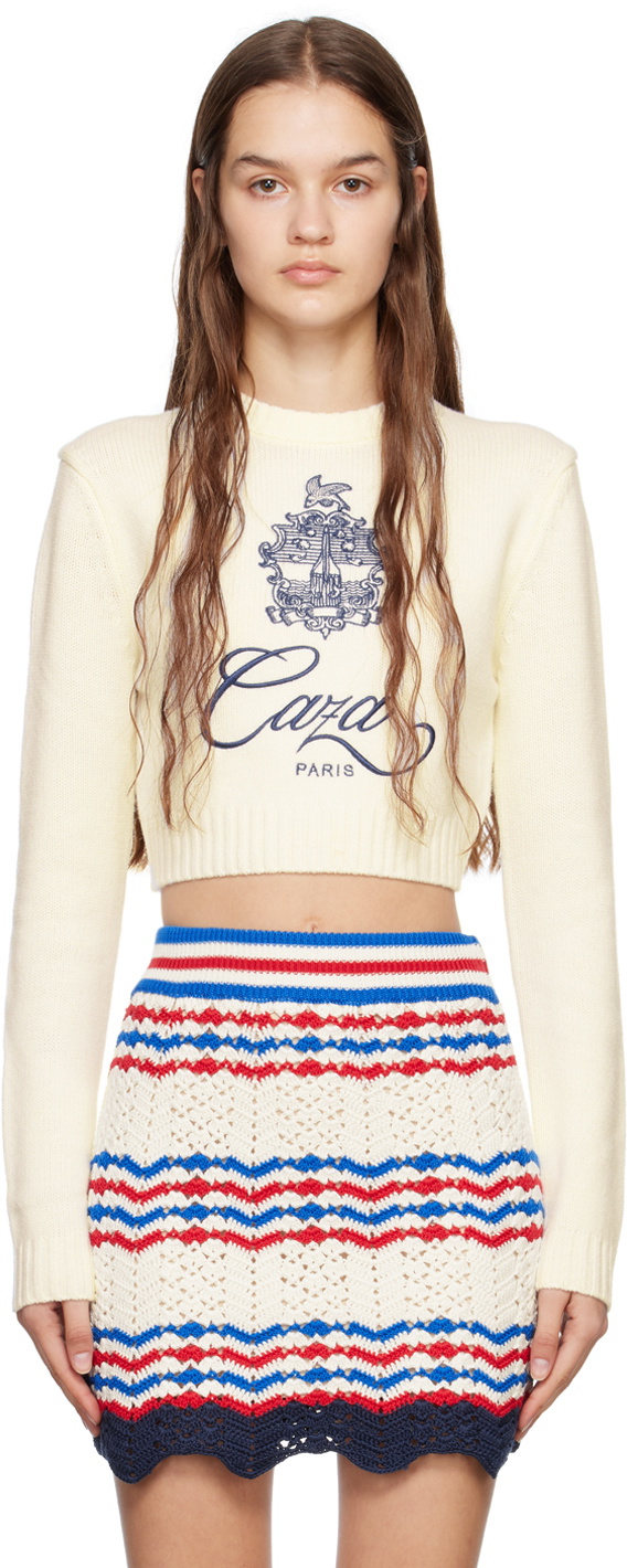 Casablanca White Embleme De Caza Sweater