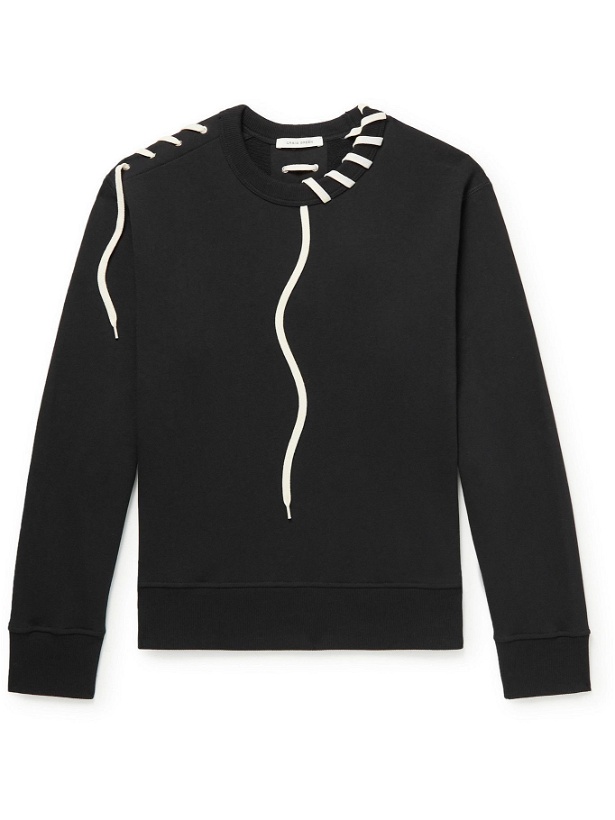 Photo: Craig Green - Slim-Fit Lace-Detailed Cotton-Jersey Sweatshirt - Black