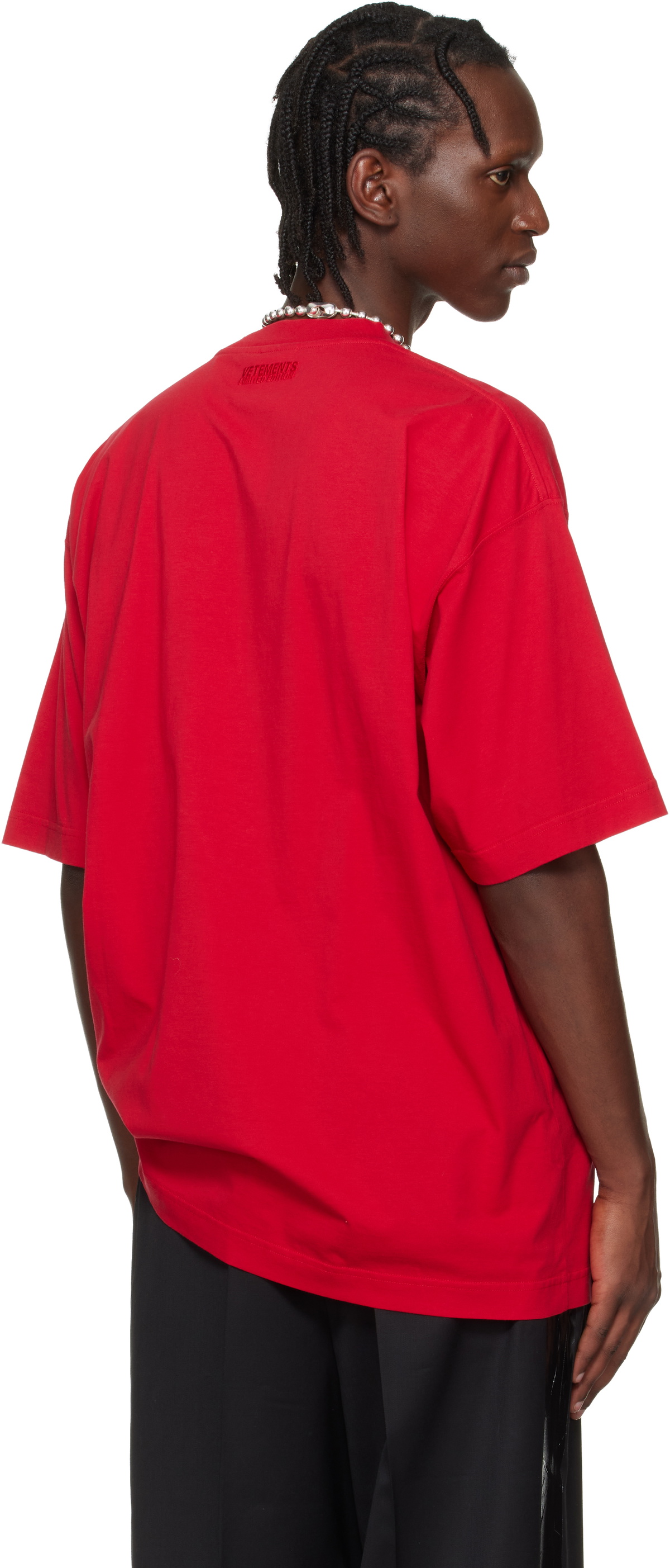 VETEMENTS Red Biker Cross Logo T-shirt
