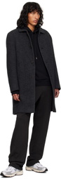 Reigning Champ Black & Grey Wool Herringbone Scout Coat