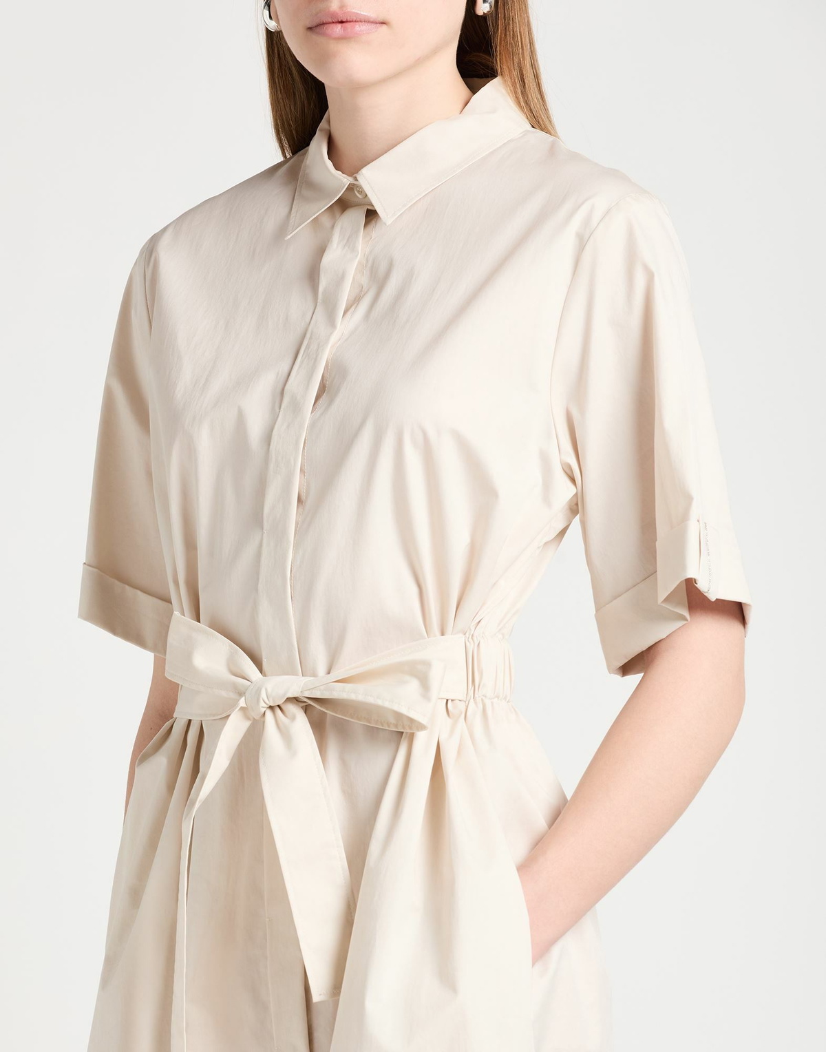 Peserico Womens Midi dress in Off white