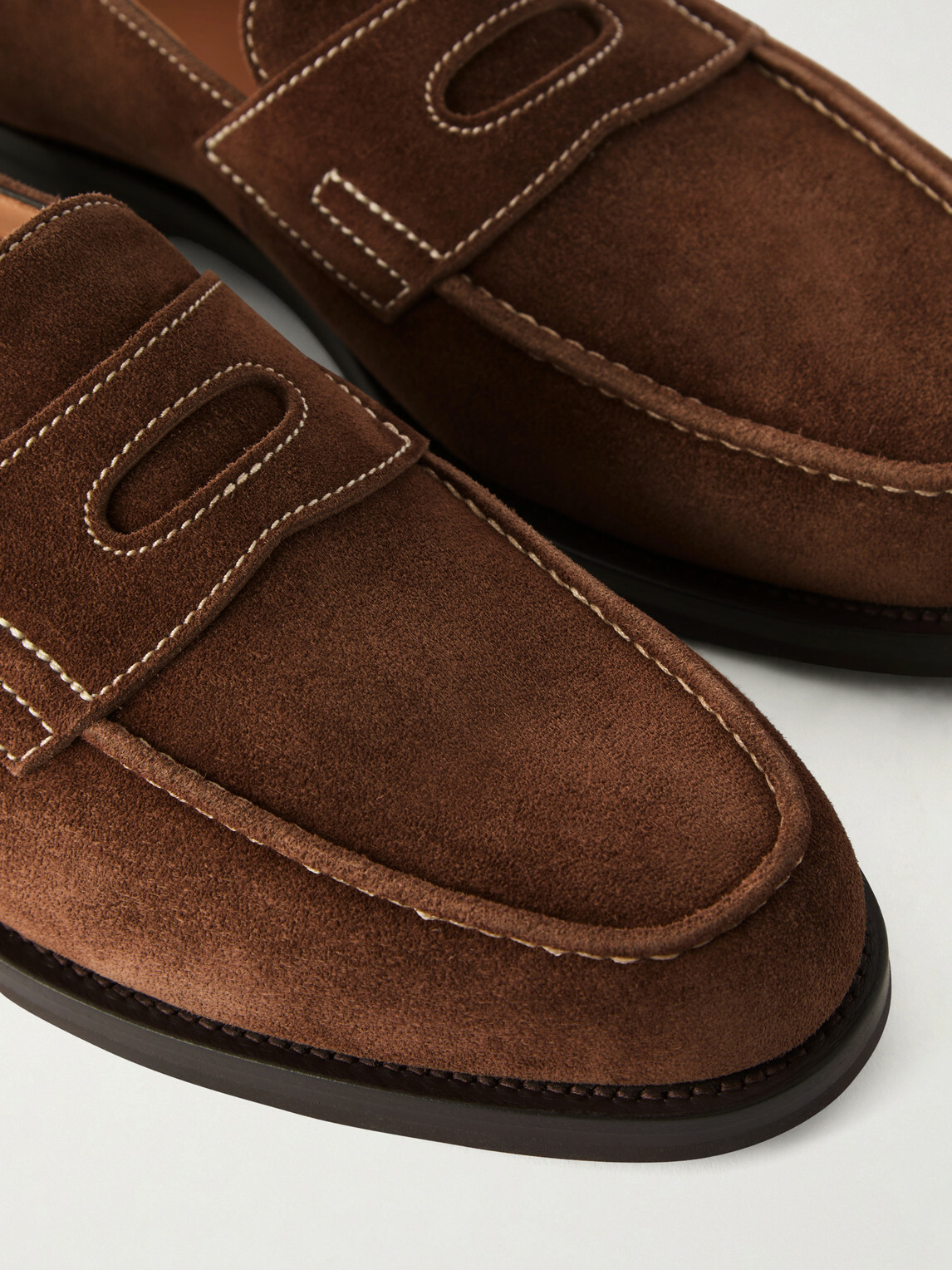John Lobb - Lopez Suede Penny Loafers - Brown