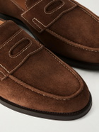 John Lobb - Lopez Suede Penny Loafers - Brown
