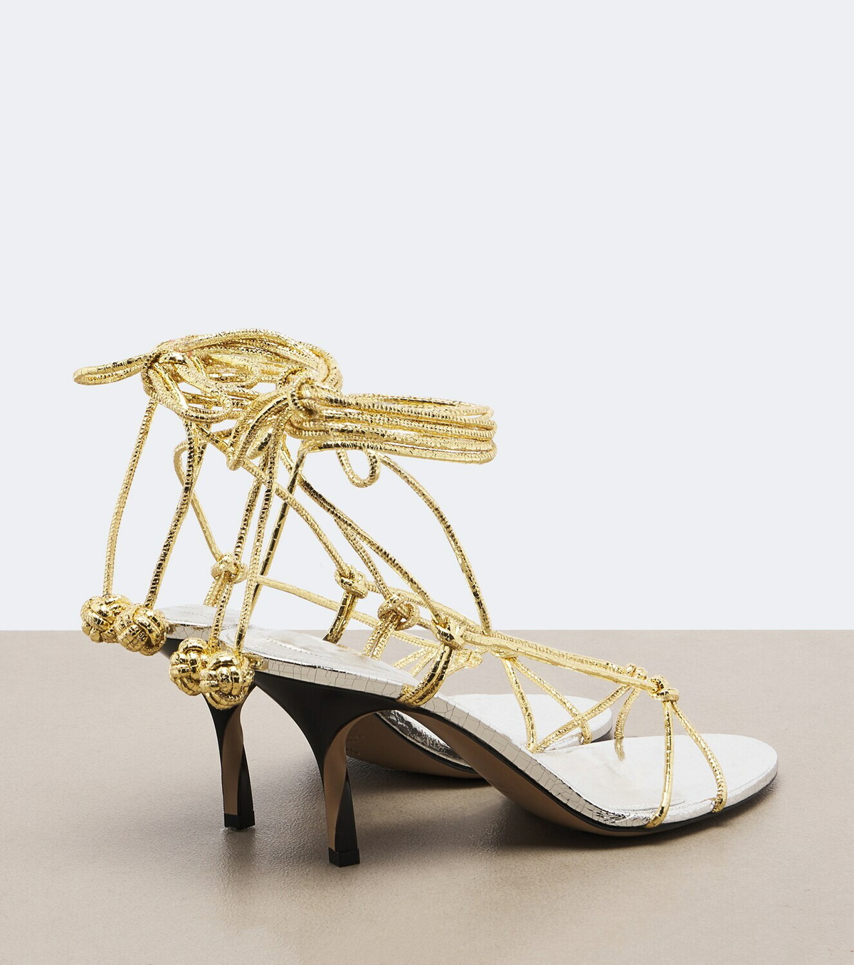 Jacquemus Tourni metallic leather sandals