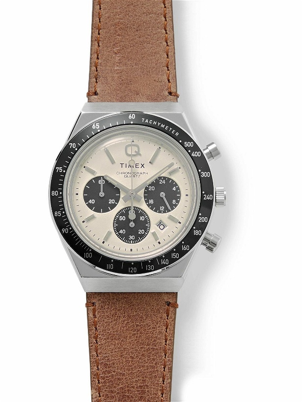 Photo: Timex - Q Diver Chronograph 40mm Stainless Steel and Leather Watch