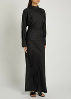 Rohe Tuxedo-style Silk Midi Dress Black