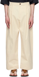 Studio Nicholson Off-White Sorte Trousers