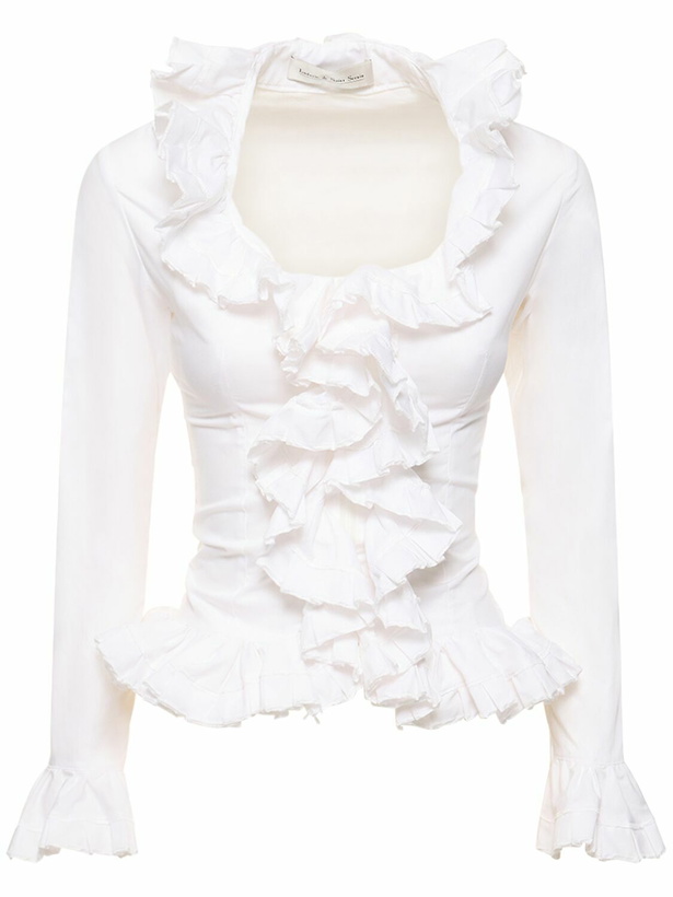 Photo: LUDOVIC DE SAINT SERNIN Ruffled Poplin Long Sleeve Shirt