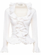 LUDOVIC DE SAINT SERNIN Ruffled Poplin Long Sleeve Shirt