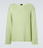 Giorgio Armani Open-knit linen-blend sweater