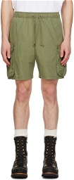 John Elliott Green Garment-Dyed Shorts