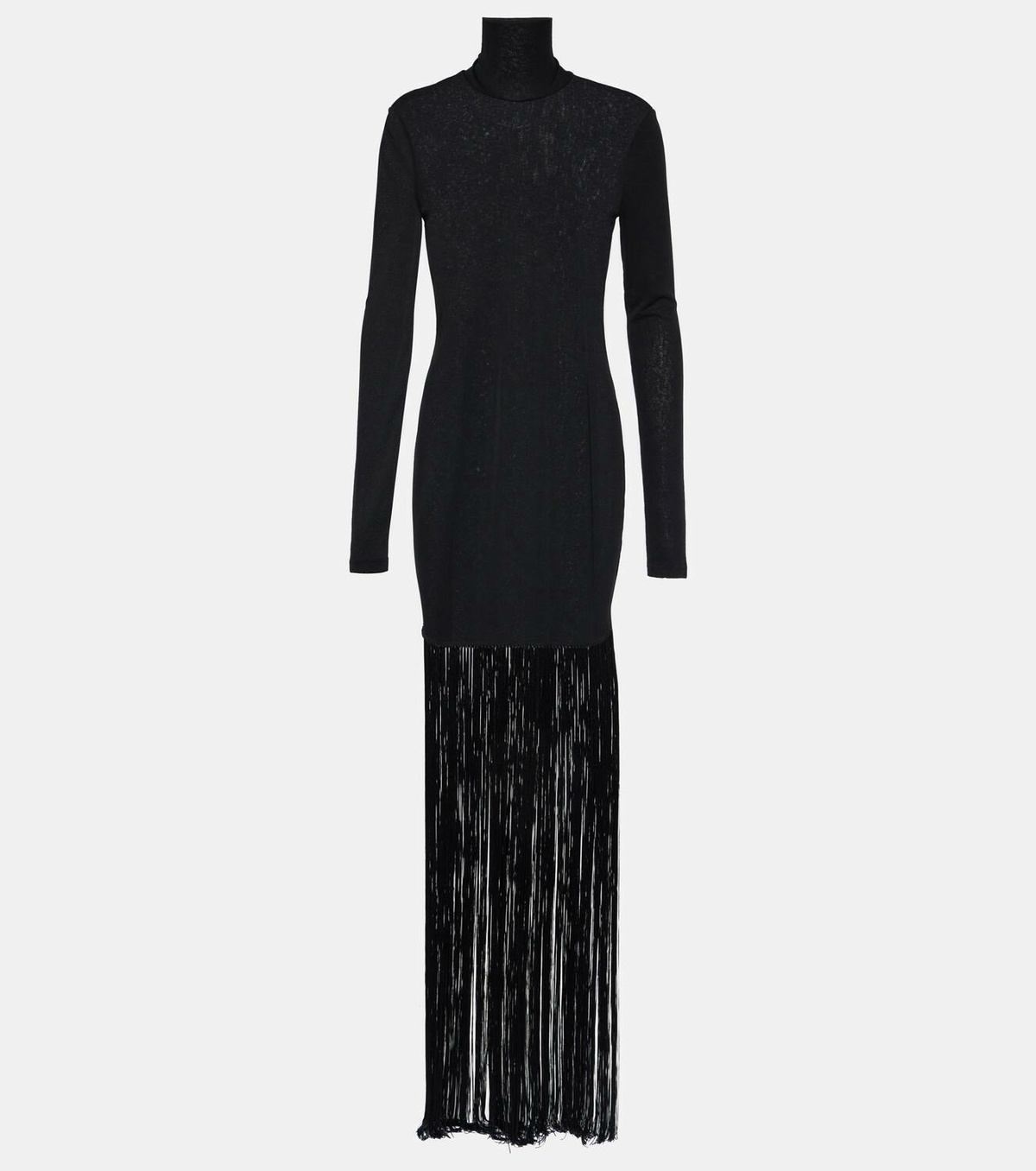 Nanushka Fringed jersey maxi dress