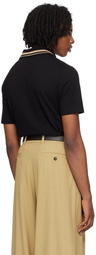 Ferragamo Black Embroidered Polo