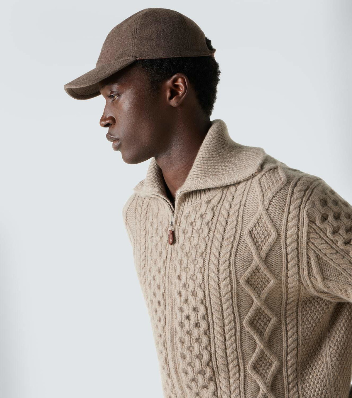 Loro Piana Logo cashmere baseball cap