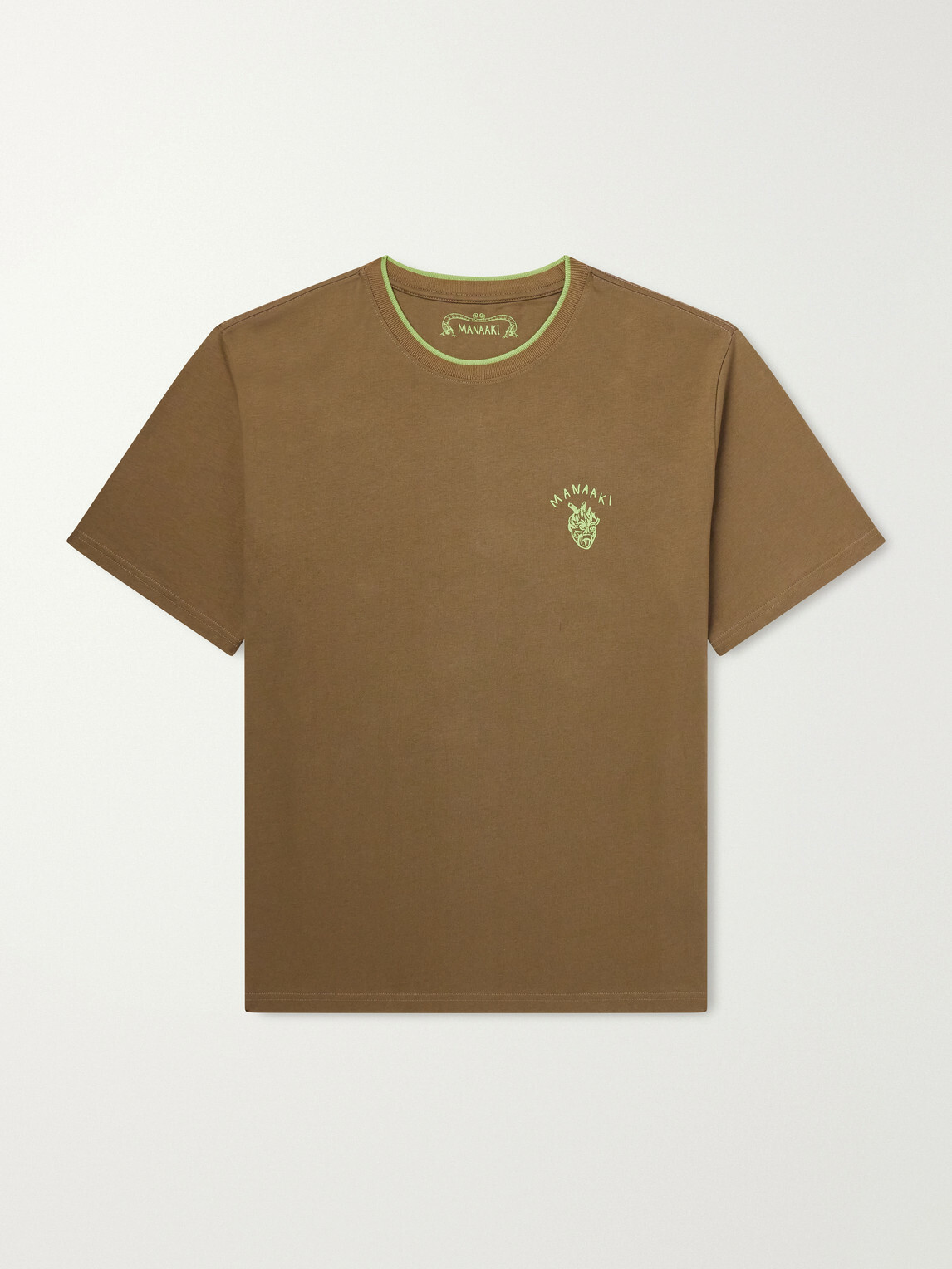 MANAAKI - Logo-Printed Cotton-Jersey T-Shirt - Brown