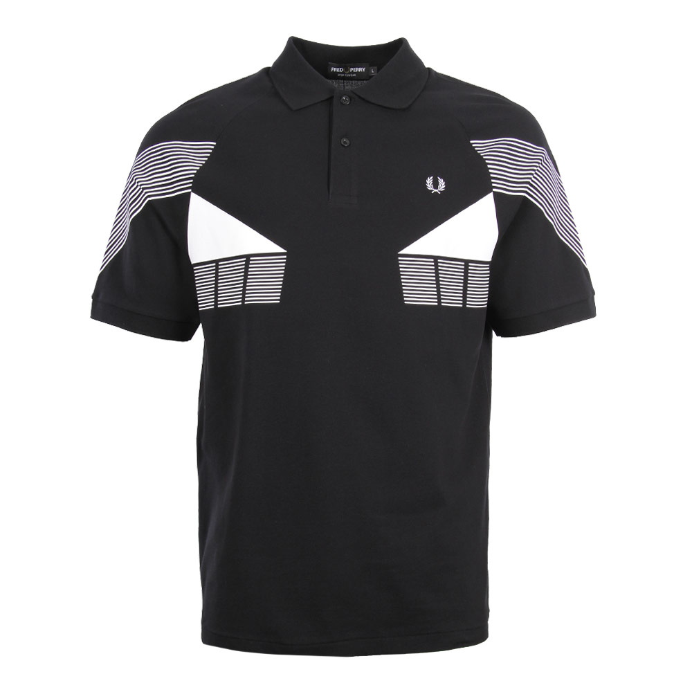 Stripe Pique Polo - Black