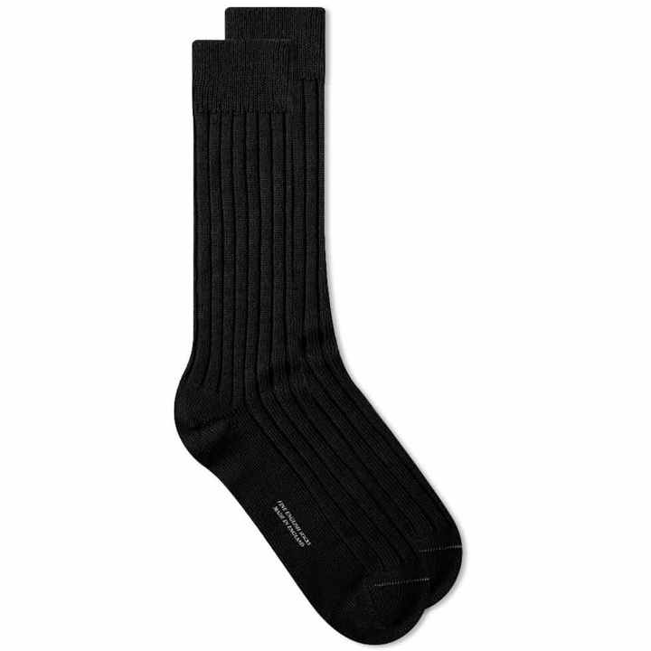 Photo: Margaret Howell Men's Merino Wide Rib Sock in Black
