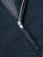 Kardo - Max Logo-Embroidered Cotton-Corduroy Bomber Jacket - Blue
