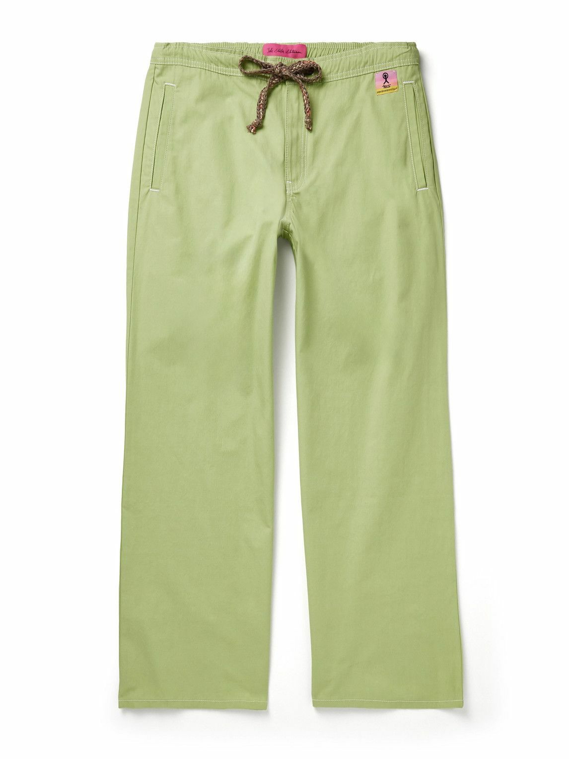 The Elder Statesman - Silvano Straight-Leg Cotton-Drill Trousers - Green