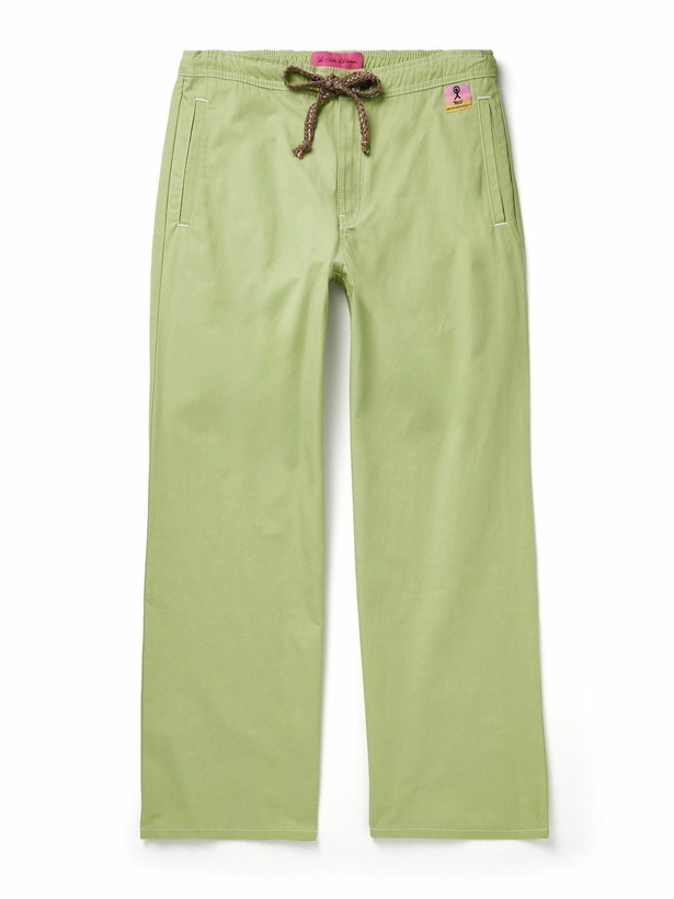 Photo: The Elder Statesman - Silvano Straight-Leg Cotton-Drill Trousers - Green