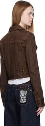 Ksubi Brown Slim Denim Trucker Jacket