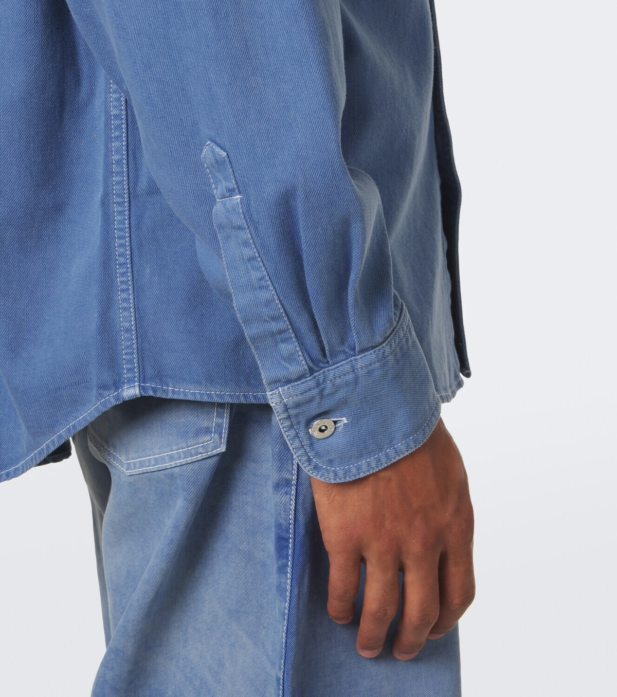 JW Anderson Embroidered oversized cotton twill shirt